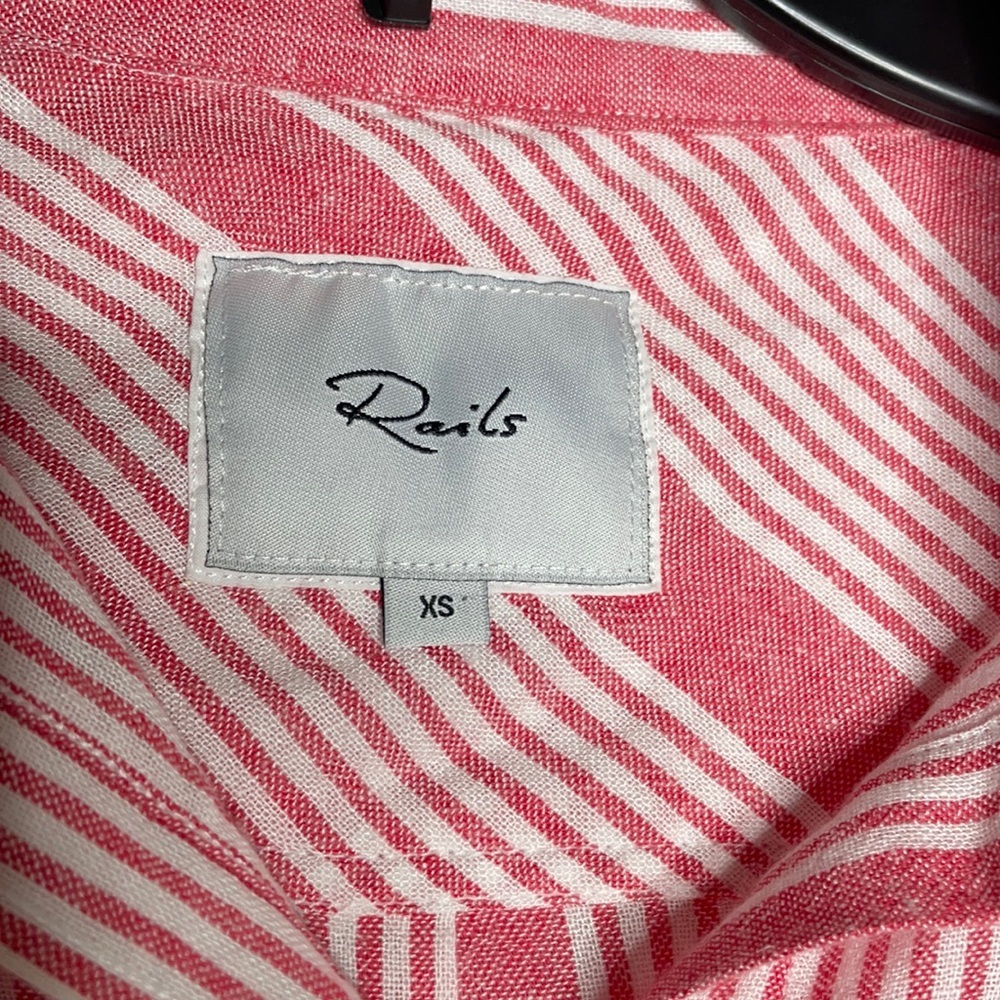 Rails Charli Button Down Shirt Linen Blend Stripe… - image 2